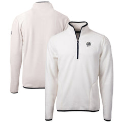 New York Yankees Cutter & Buck Cascade Eco Fleece Quarter-Zip Jacket - Oatmeal