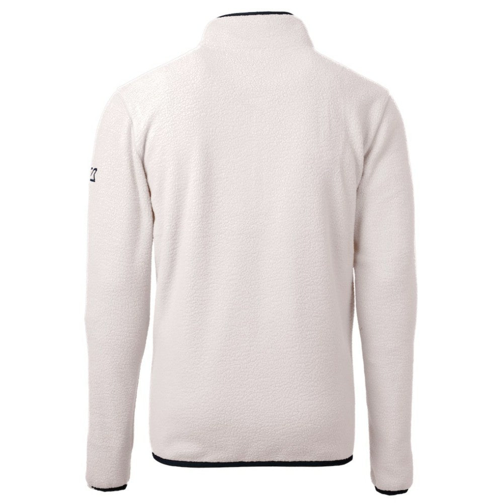 New York Yankees Cutter & Buck Cascade Eco Fleece Quarter-Zip Jacket - Oatmeal