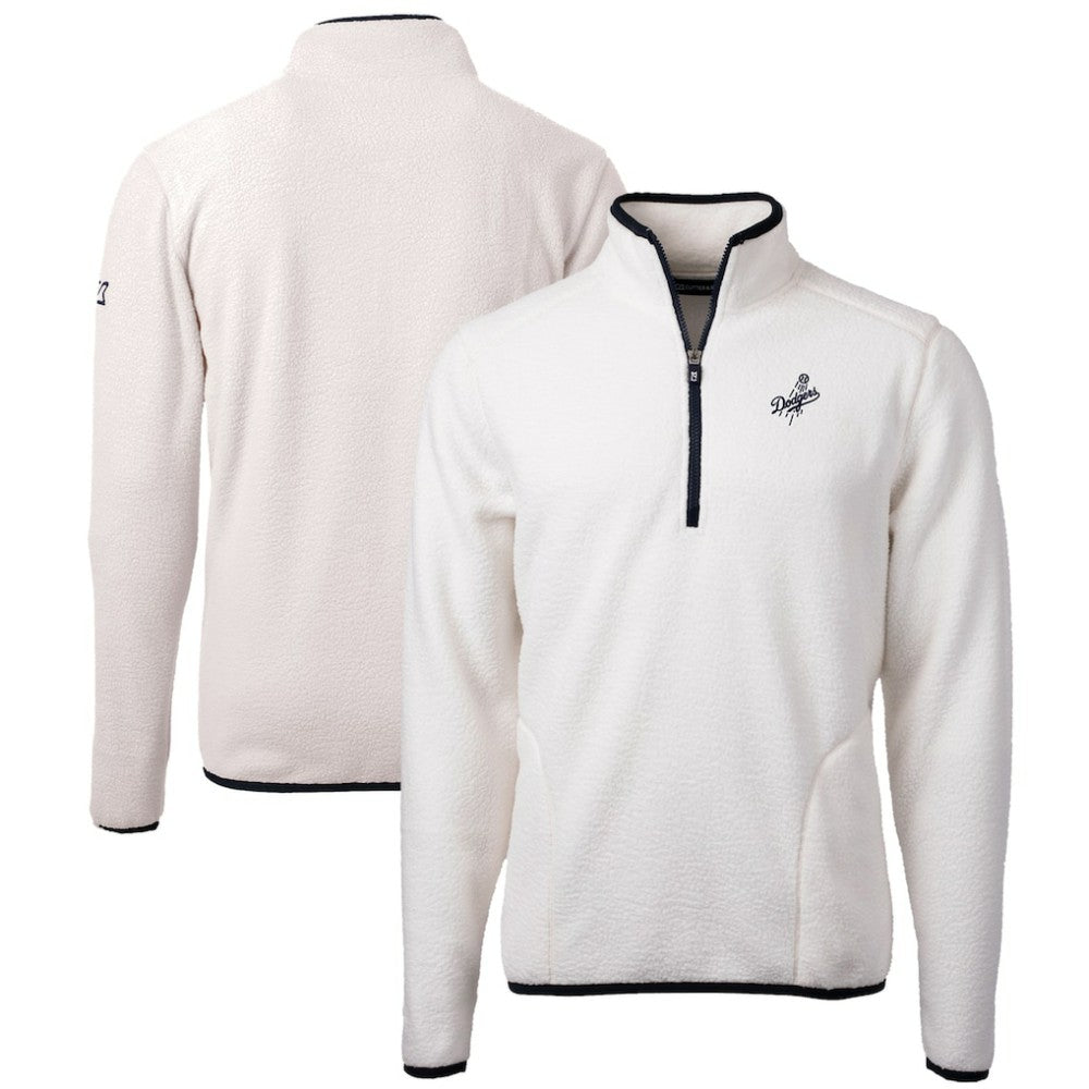 Los Angeles Dodgers Cutter & Buck Cascade Eco Fleece Quarter-Zip Jacket - Oatmeal