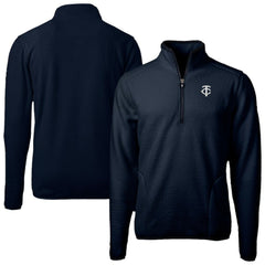 Minnesota Twins Cutter & Buck Cascade Eco Fleece Quarter-Zip Jacket - Navy