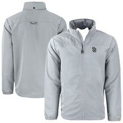 San Diego Padres Cutter & Buck Charter Eco Recycled Full-Zip Hoodie Jacket - Gray