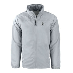 San Diego Padres Cutter & Buck Charter Eco Recycled Full-Zip Hoodie Jacket - Gray