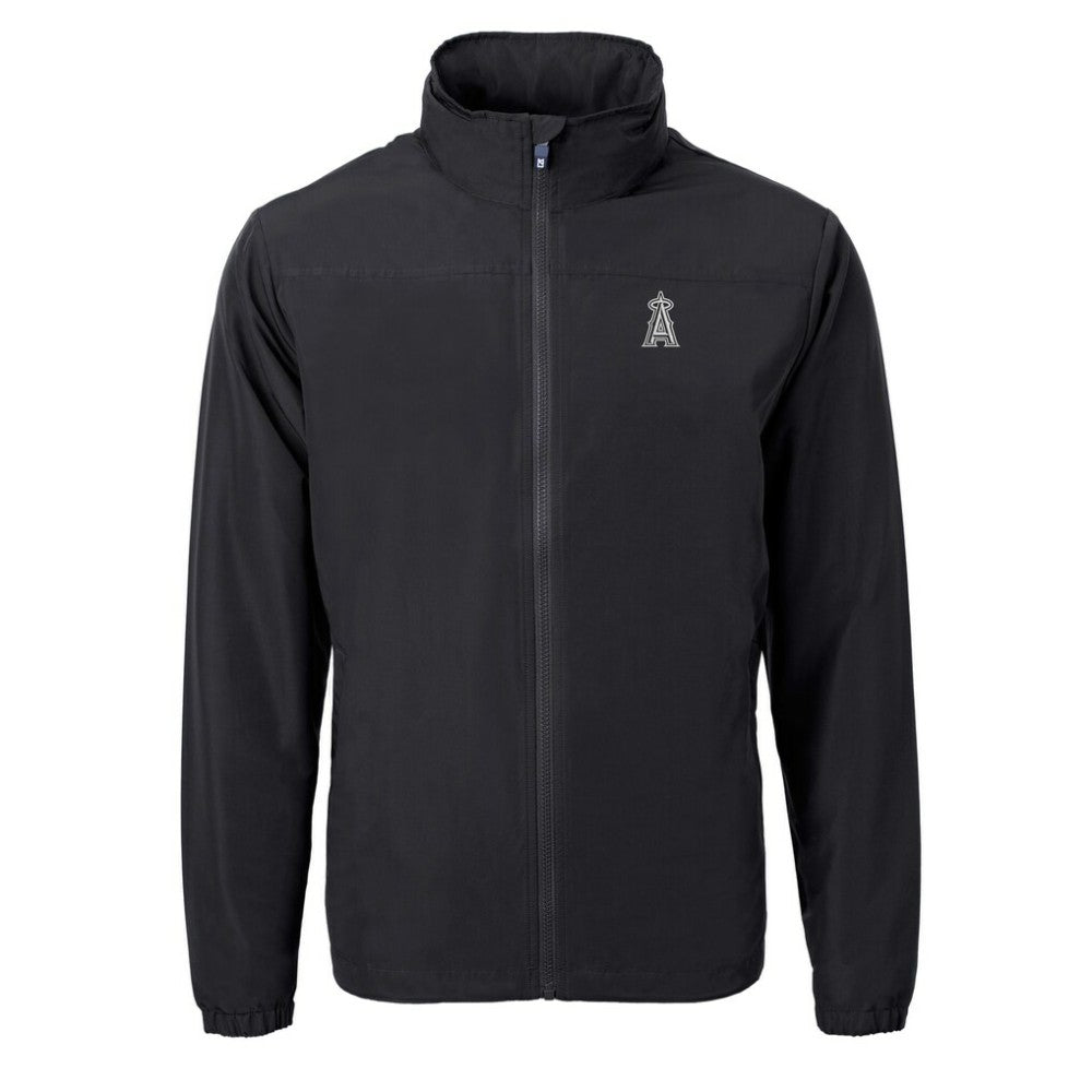 Los Angeles Angels Cutter & Buck Charter Eco Recycled Full-Zip Hoodie Jacket - Black