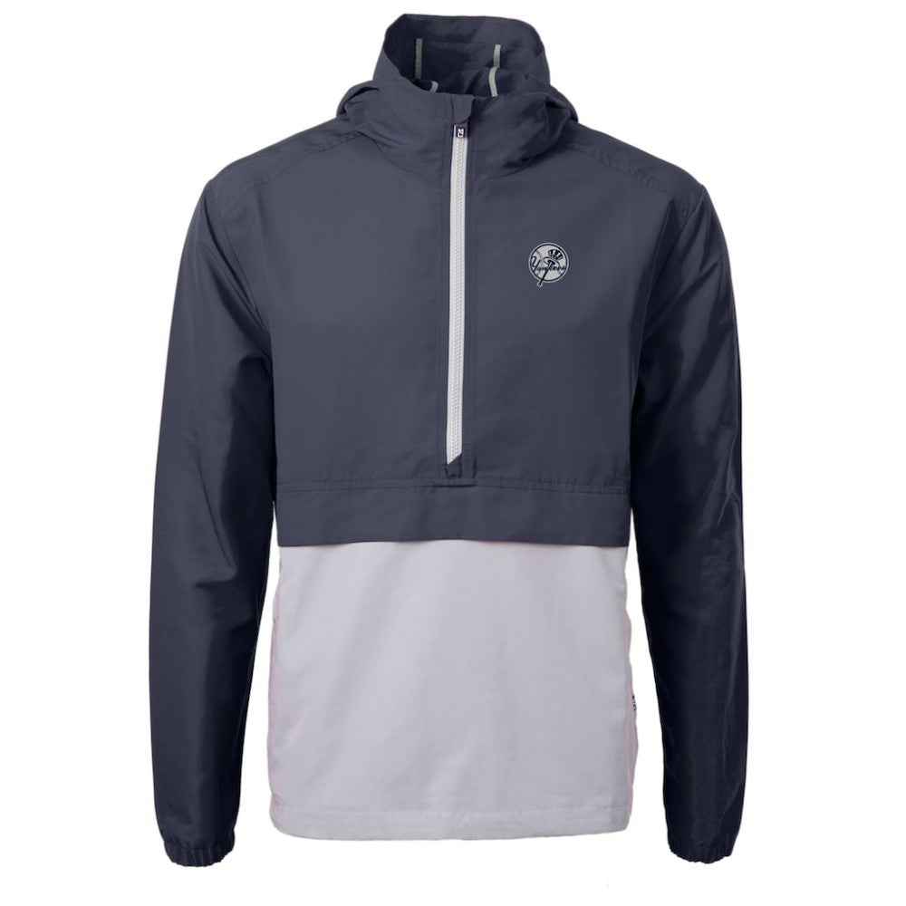 New York Yankees Cutter & Buck Charter Eco Recycled Anorak Half-Zip Hoodie Jacket - Navy