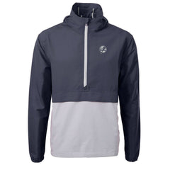 New York Yankees Cutter & Buck Charter Eco Recycled Anorak Half-Zip Hoodie Jacket - Navy