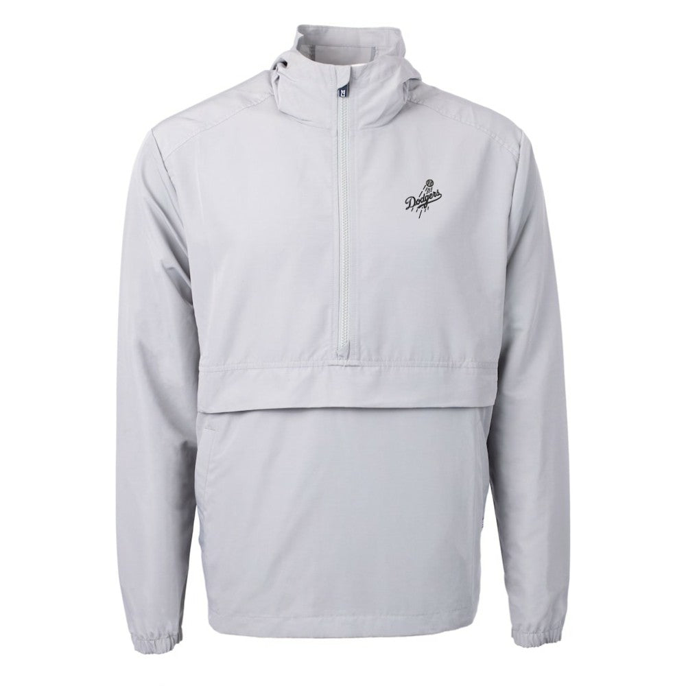 Los Angeles Dodgers Cutter & Buck Charter Eco Recycled Anorak Half-Zip Hoodie Jacket - Gray