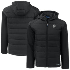 New York Yankees Cutter & Buck Evoke Hybrid Eco Softshell Recycled Full-Zip Hooded Jacket - Black
