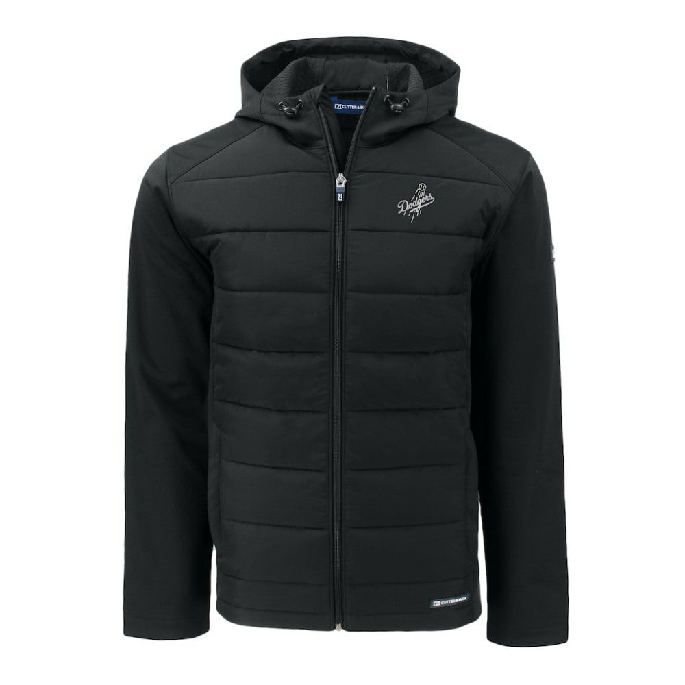 Los Angeles Dodgers Cutter & Buck Evoke Hybrid Eco Softshell Recycled Full-Zip Hooded Jacket - Black