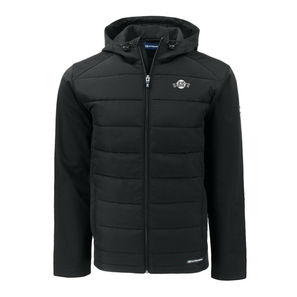San Francisco Giants Cutter & Buck Evoke Hybrid Eco Softshell Recycled Full-Zip Hooded Jacket - Black