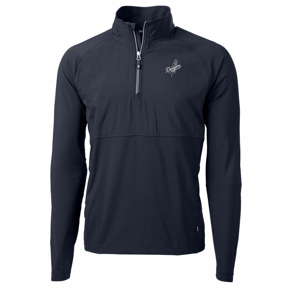 Los Angeles Dodgers Cutter & Buck Adapt Eco Hybrid Raglan DryTec Quarter-Zip Jacket - Navy
