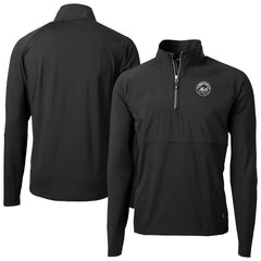 New York Mets Cutter & Buck Adapt Eco Hybrid Raglan DryTec Quarter-Zip Jacket - Black