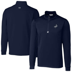 Los Angeles Dodgers Cutter & Buck Traverse Eco Tri-Blend DryTec Quarter-Zip Jacket - Navy