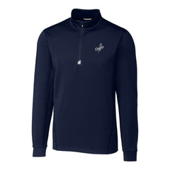 Los Angeles Dodgers Cutter & Buck Traverse Eco Tri-Blend DryTec Quarter-Zip Jacket - Navy