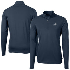 Los Angeles Dodgers Cutter & Buck Virtue Eco Pique Quarter-Zip Jacket - Navy