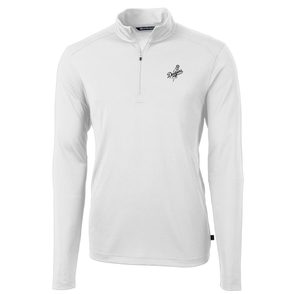Los Angeles Dodgers Cutter & Buck Virtue Eco Pique Quarter-Zip Jacket - White