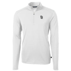 San Diego Padres Cutter & Buck Virtue Eco Pique Quarter-Zip Jacket - White
