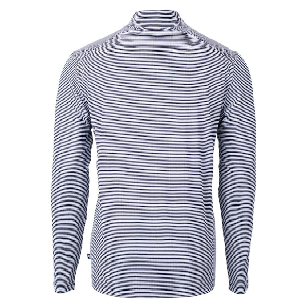 Minnesota Twins Cutter & Buck Virtue Eco Pique Micro Stripe Quarter-Zip Jacket - Navy