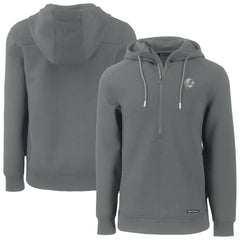 New York Yankees Cutter & Buck Roam Eco Recycled Tri-Blend Half-Zip Hoodie - Gray