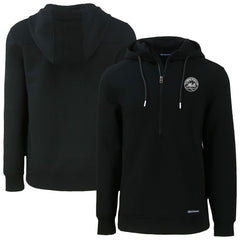 New York Mets Cutter & Buck Roam Eco Recycled Tri-Blend Half-Zip Hoodie - Black