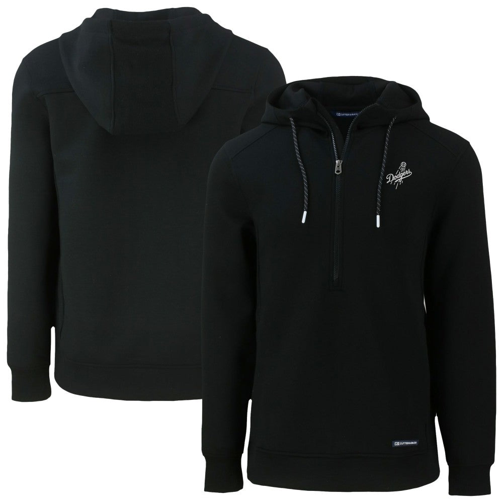 Los Angeles Dodgers Cutter & Buck Roam Eco Recycled Tri-Blend Half-Zip Hoodie - Black