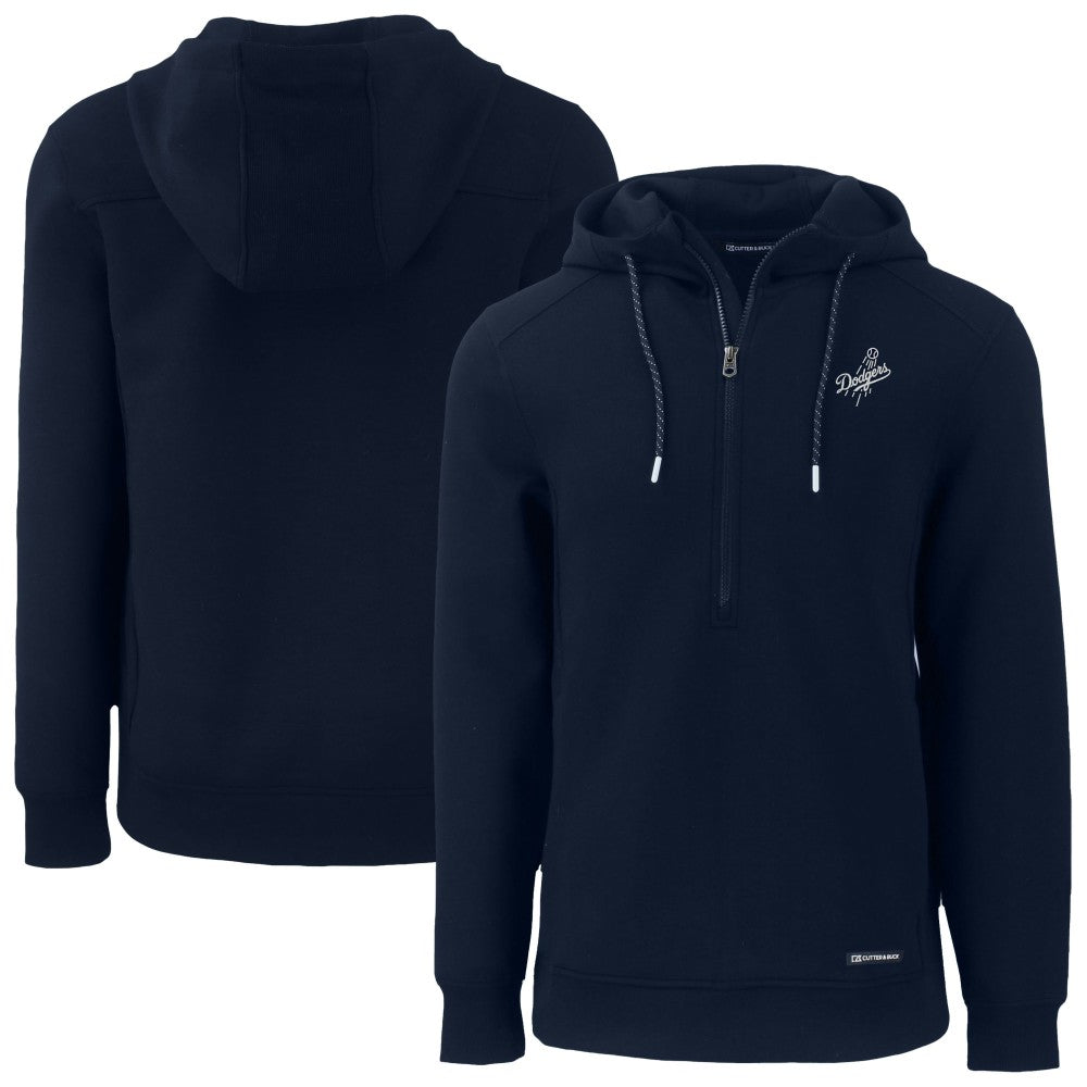 Los Angeles Dodgers Cutter & Buck Roam Eco Recycled Tri-Blend Half-Zip Hoodie - Navy