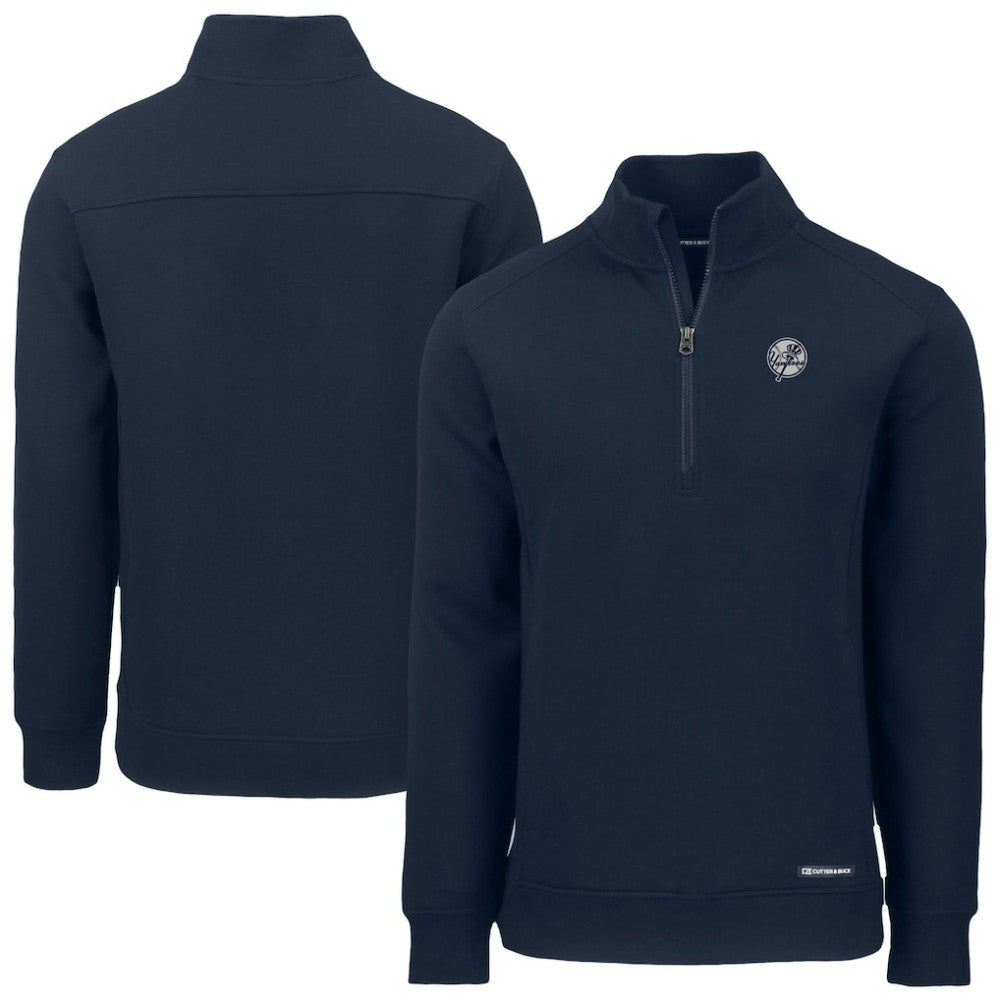 New York Yankees Cutter & Buck Roam Eco Quarter-Zip Jacket - Navy