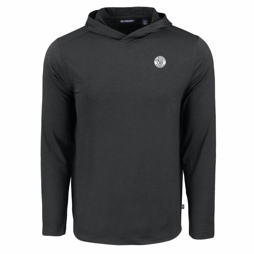 Milwaukee Brewers Cutter & Buck Coastline Epic Comfort Eco Recycled Hoodie T-Shirt - Black
