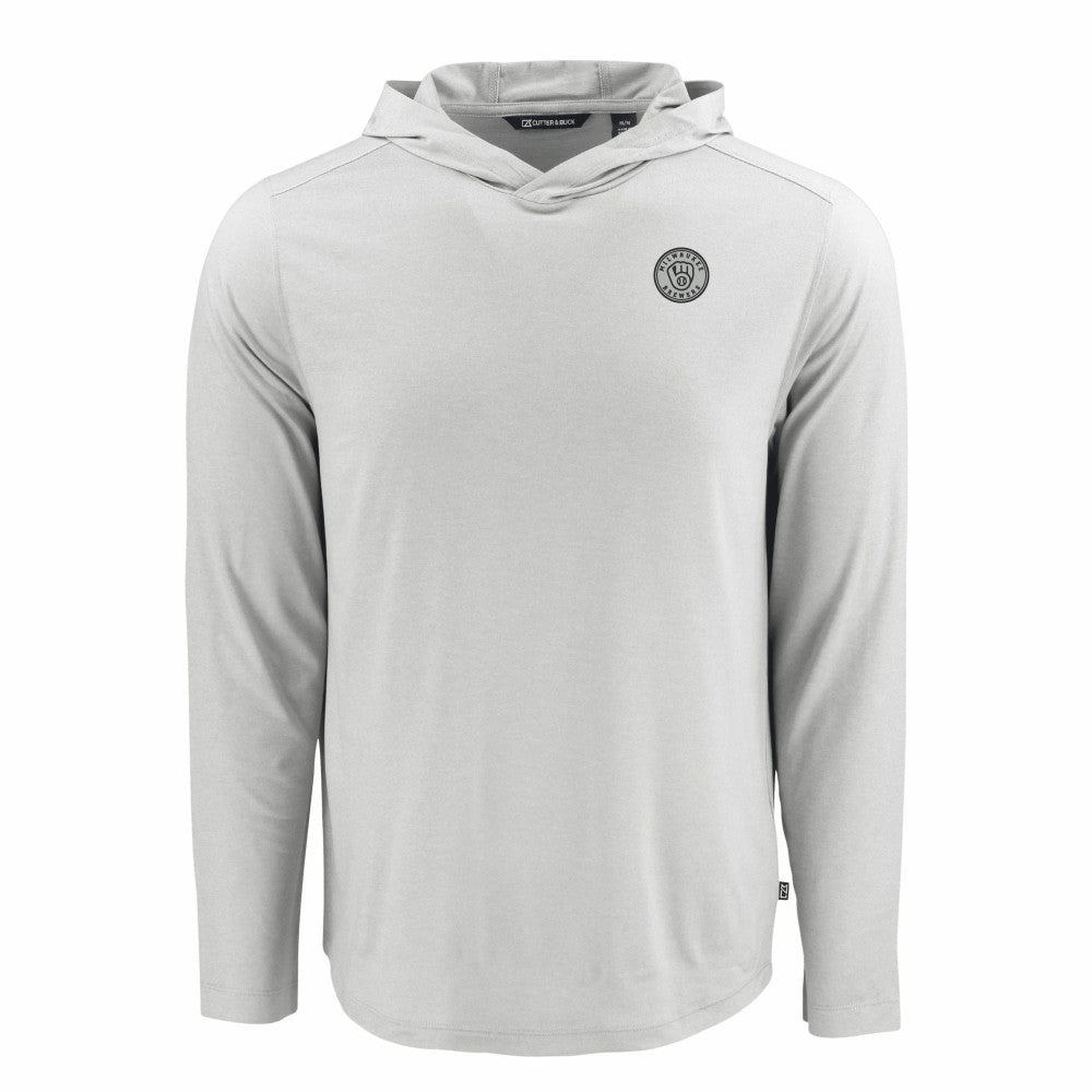 Milwaukee Brewers Cutter & Buck Coastline Epic Comfort Eco Recycled Hoodie T-Shirt - Gray