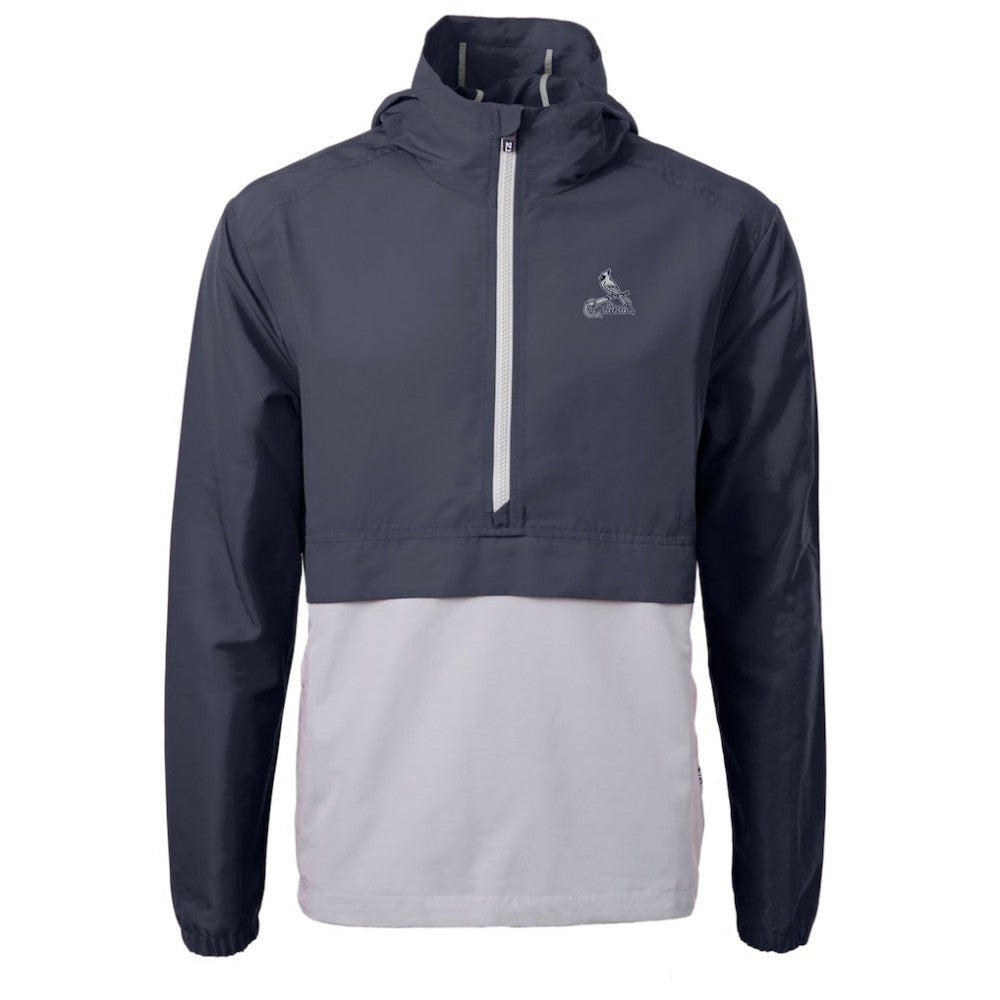 St. Louis Cardinals Cutter & Buck Charter Eco Recycled Anorak Half-Zip Hoodie Jacket - Navy
