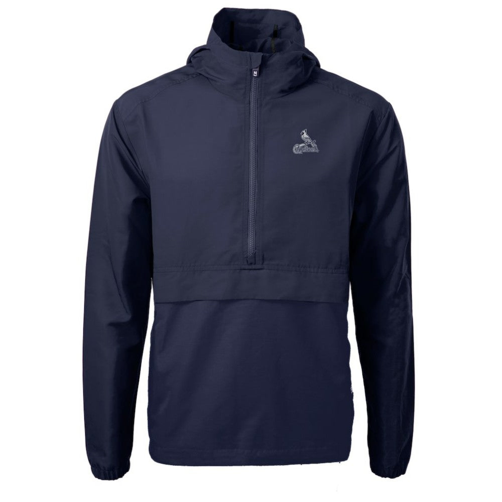 St. Louis Cardinals Cutter & Buck Charter Eco Recycled Anorak Half-Zip Hoodie Jacket - Navy