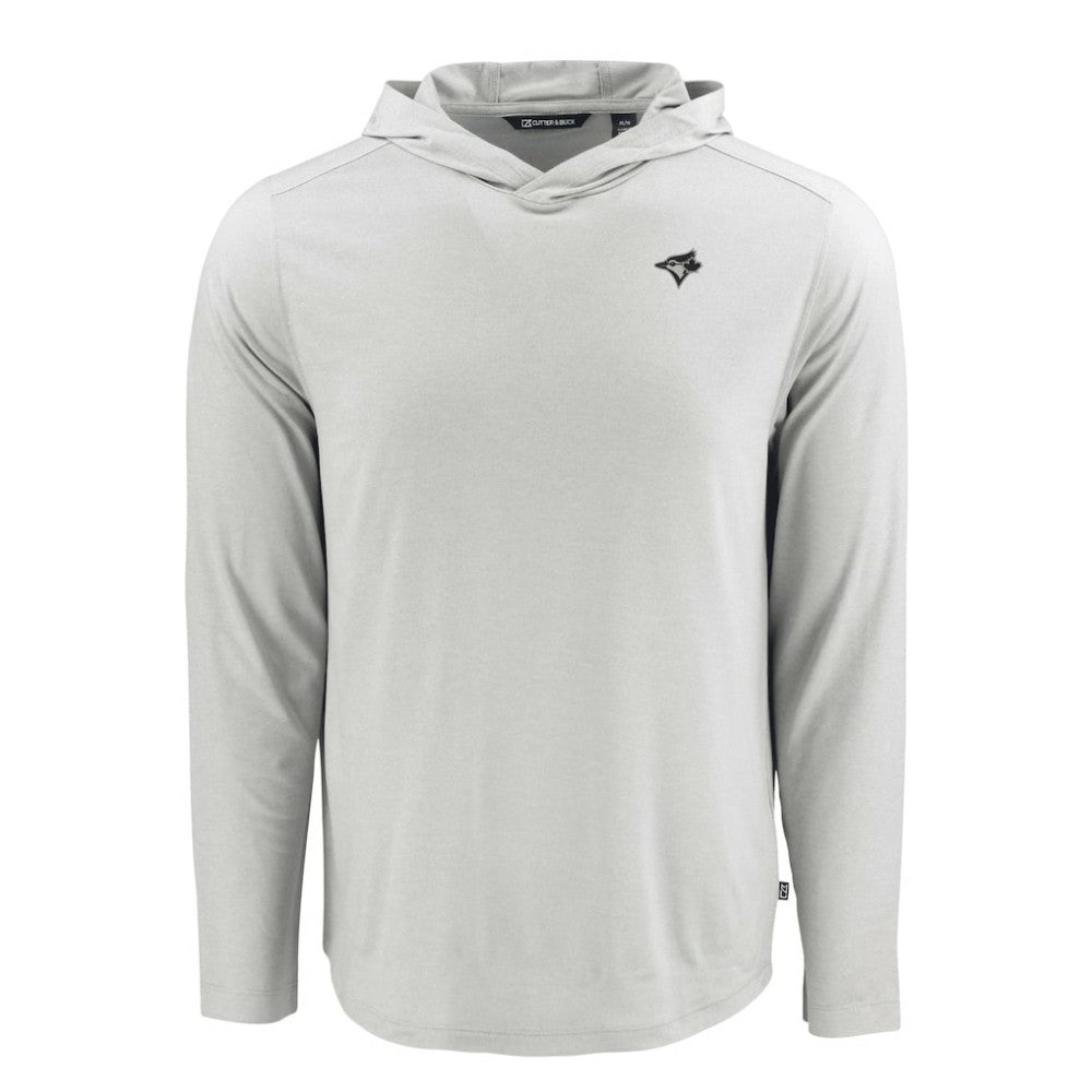 Toronto Blue Jays Cutter & Buck Coastline Epic Comfort Eco Recycled Long Sleeve Hoodie T-Shirt - Gray