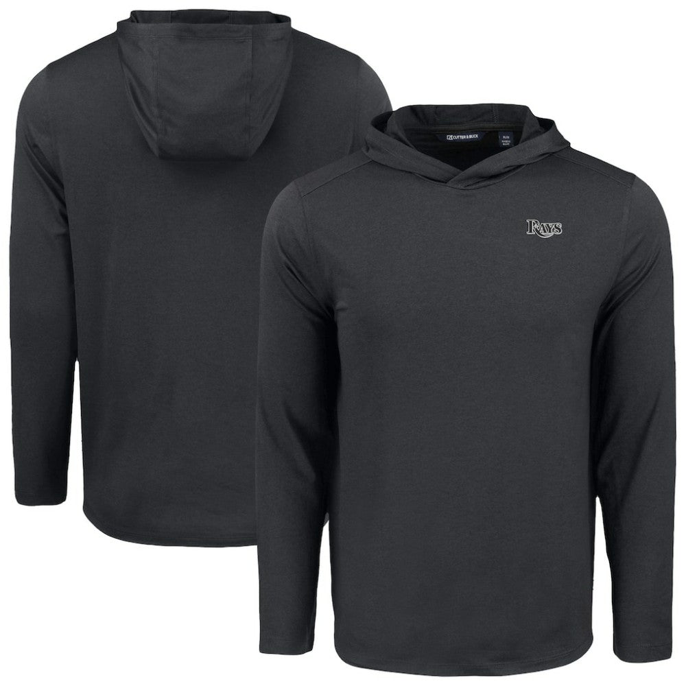Tampa Bay Rays Cutter & Buck Coastline Epic Comfort Eco Recycled Long Sleeve Hoodie T-Shirt - Black