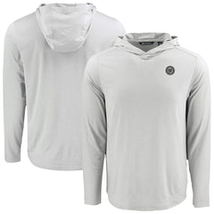 Washington Nationals Cutter & Buck Coastline Epic Comfort Eco Recycled Long Sleeve Hoodie T-Shirt - Gray