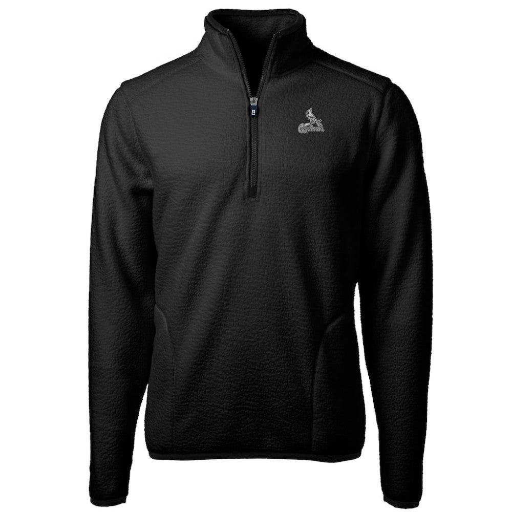 St. Louis Cardinals Cutter & Buck Cascade Eco Fleece Quarter-Zip Jacket - Black