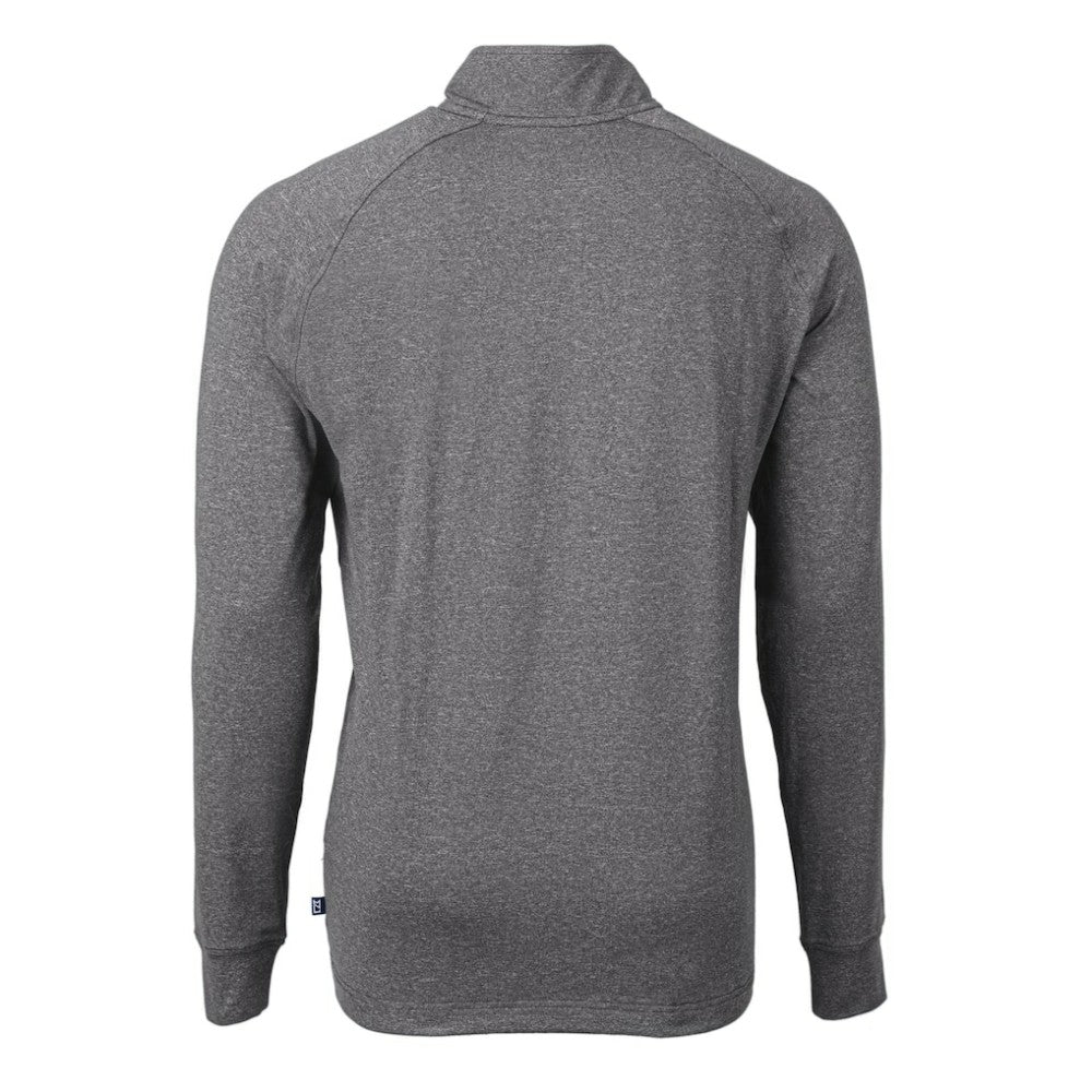 Colorado Rockies Cutter & Buck Big & Tall Adapt Eco Raglan Quarter-Zip Jacket - Heather Black