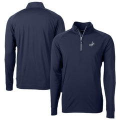 Los Angeles Dodgers Cutter & Buck Big & Tall Adapt Eco DryTec Raglan Quarter-Zip Jacket - Navy