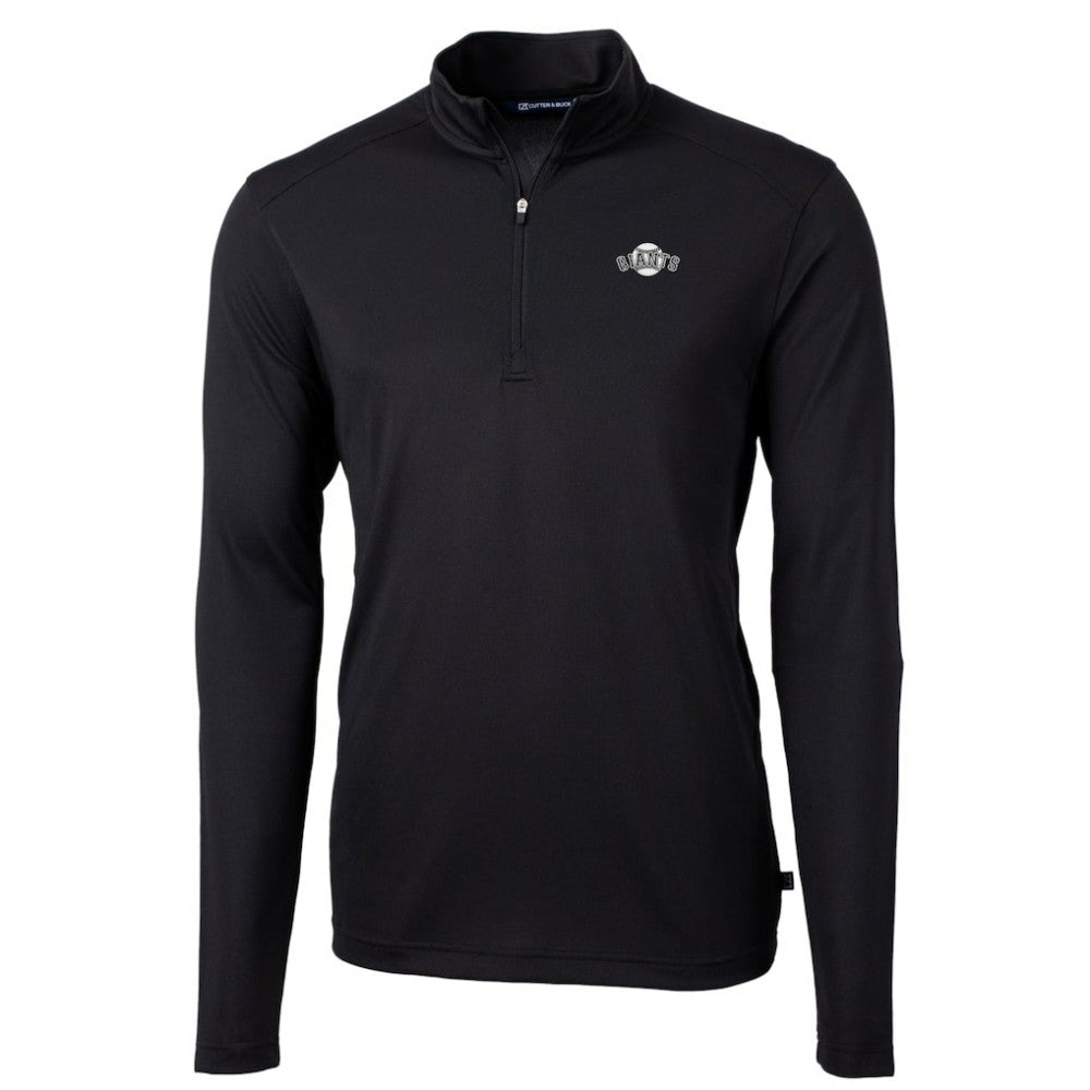 San Francisco Giants Cutter & Buck Big & Tall Virtue Eco Pique Quarter-Zip Jacket - Black