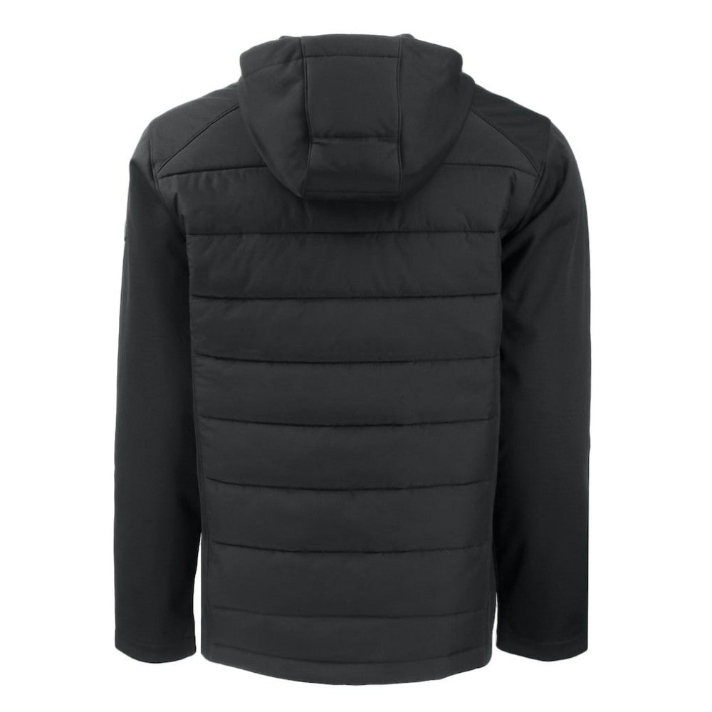 New York Yankees Cutter & Buck Big & Tall Evoke Hybrid Eco Softshell Recycled Full-Zip Hooded PrimaLoft Jacket - Black