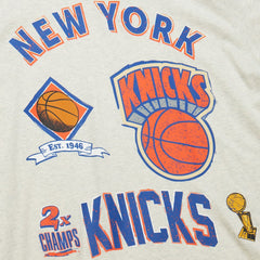 New York Knicks Hardwood Classics Legacy Defined Retro Championship T-Shirt - Oatmeal | Mitchell & Ness for sale