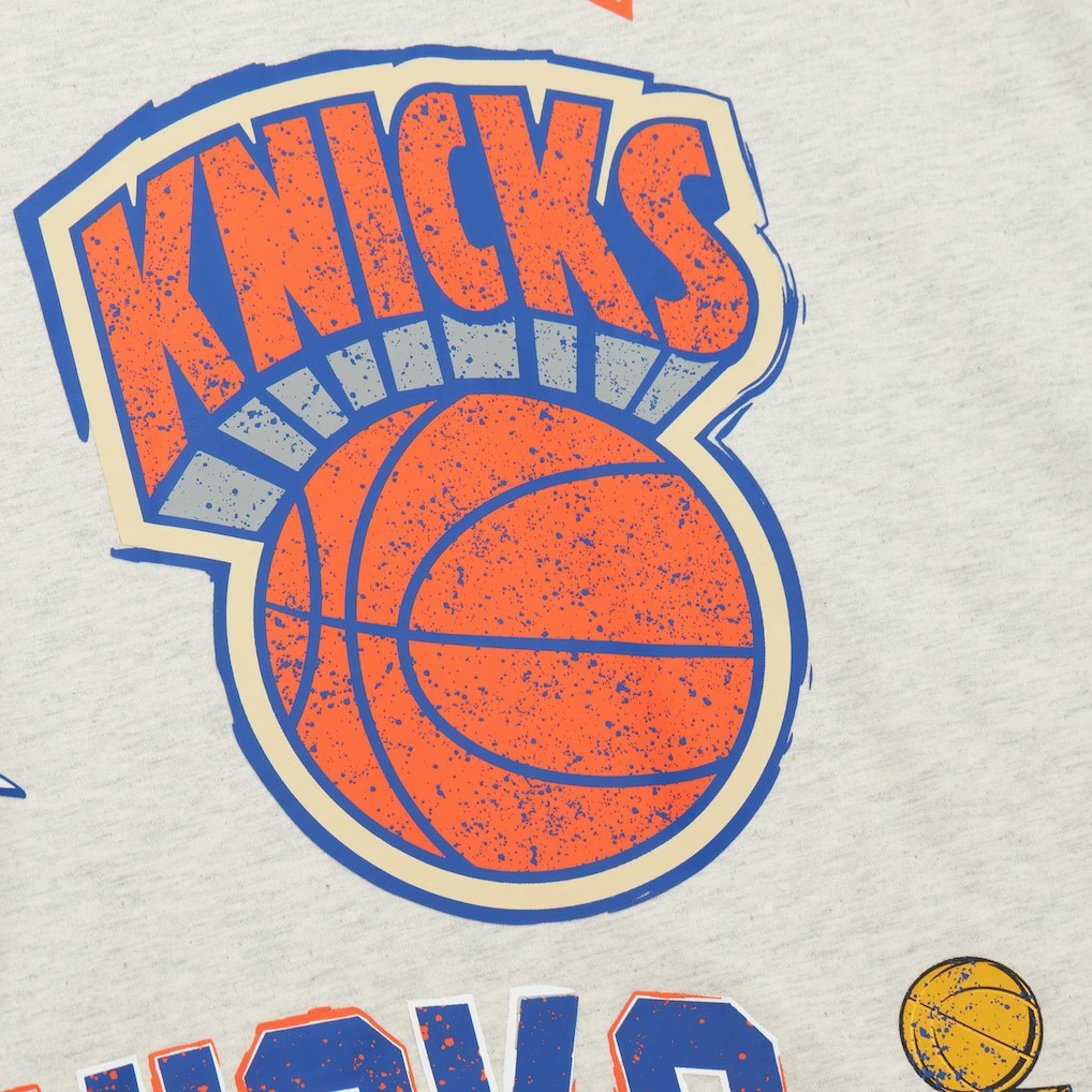 New York Knicks Hardwood Classics Legacy Defined Retro Championship T-Shirt - Oatmeal | Mitchell & Ness for sale