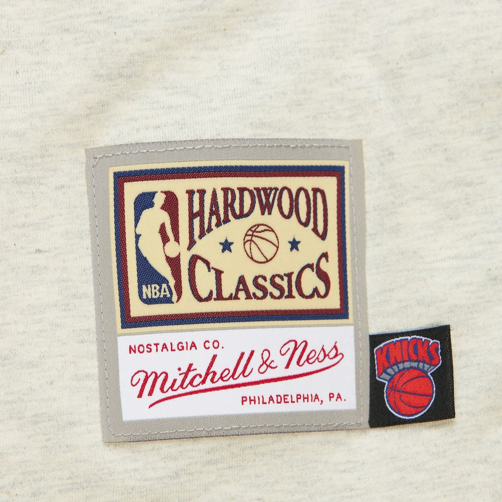 New York Knicks Hardwood Classics Legacy Defined Retro Championship T-Shirt - Oatmeal | Mitchell & Ness for sale