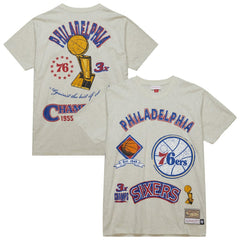 Philadelphia 76ers Hardwood Classics Legacy Defined Retro Championship T-Shirt - Oatmeal | Mitchell & Ness sale