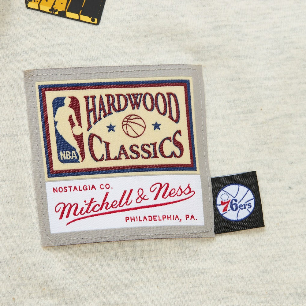 Philadelphia 76ers Hardwood Classics Legacy Defined Retro Championship T-Shirt - Oatmeal | Mitchell & Ness sale