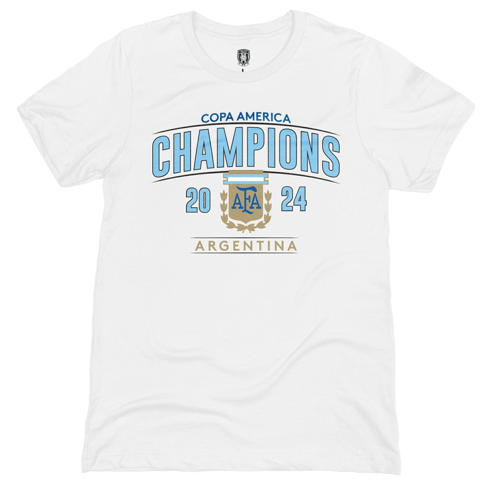 Argentina National Team 1863FC 2024 Copa America Champions T-Shirt - White for sale