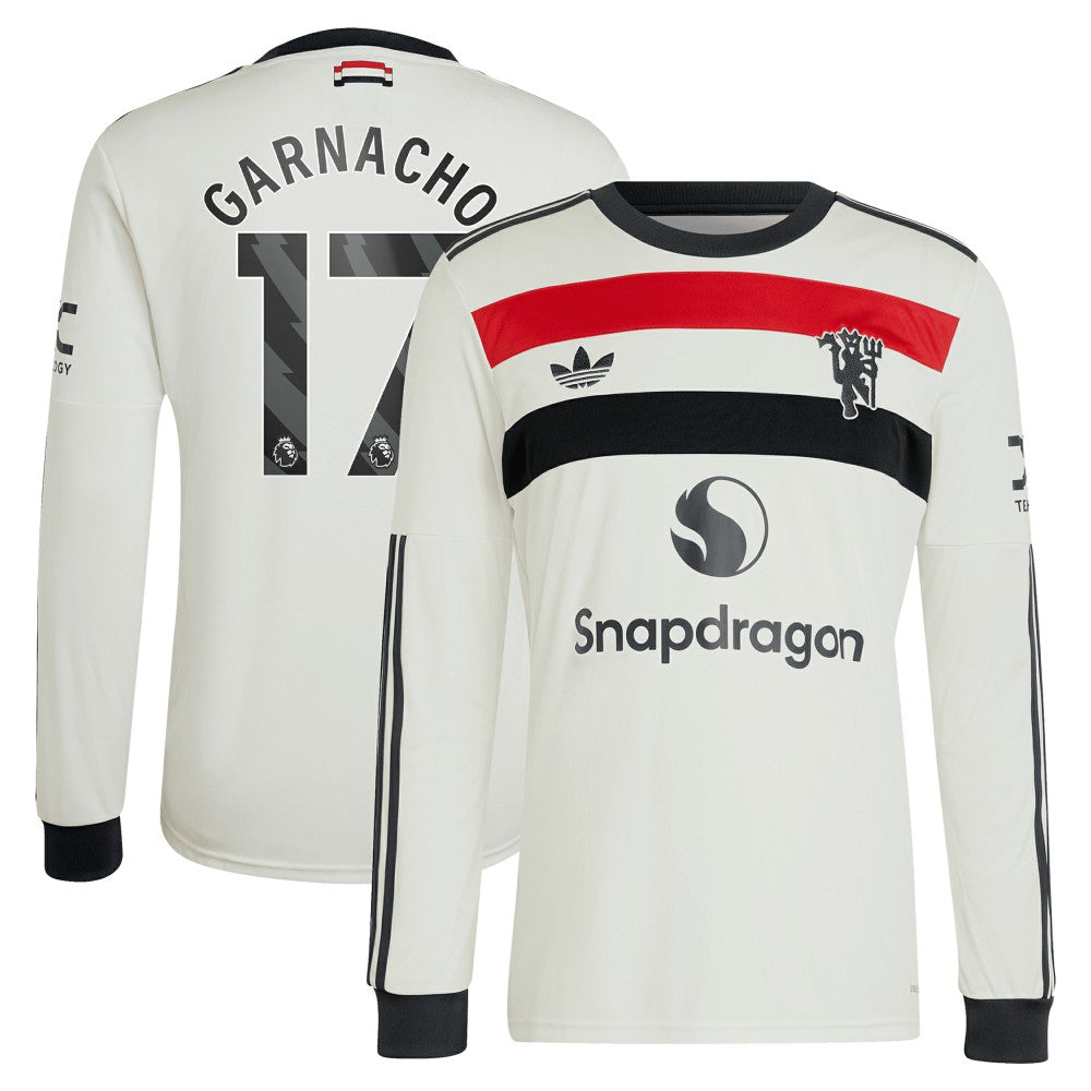 Alejandro Garnacho Manchester United Originals 2024/25 Third Replica Long Sleeve Jersey - Cream | Adidas shop