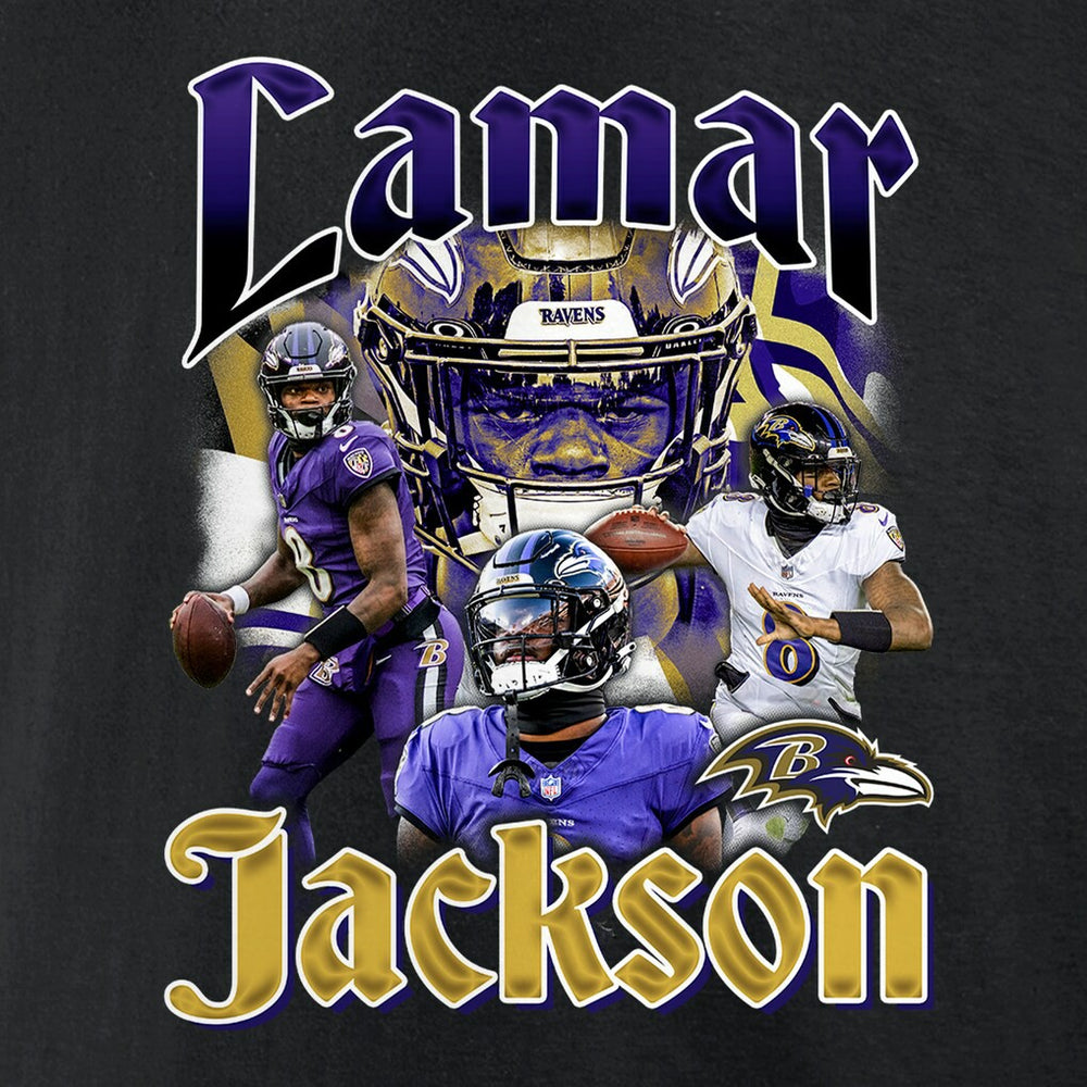 Lamar Jackson Baltimore Ravens Notorious Player Graphic T-Shirt - Black sale