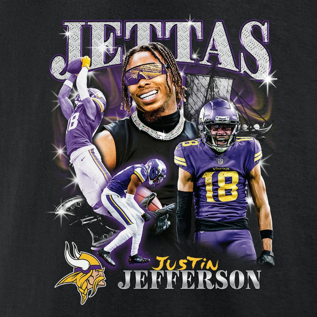 Justin Jefferson Minnesota Vikings Notorious Player Graphic T-Shirt - Black on sale