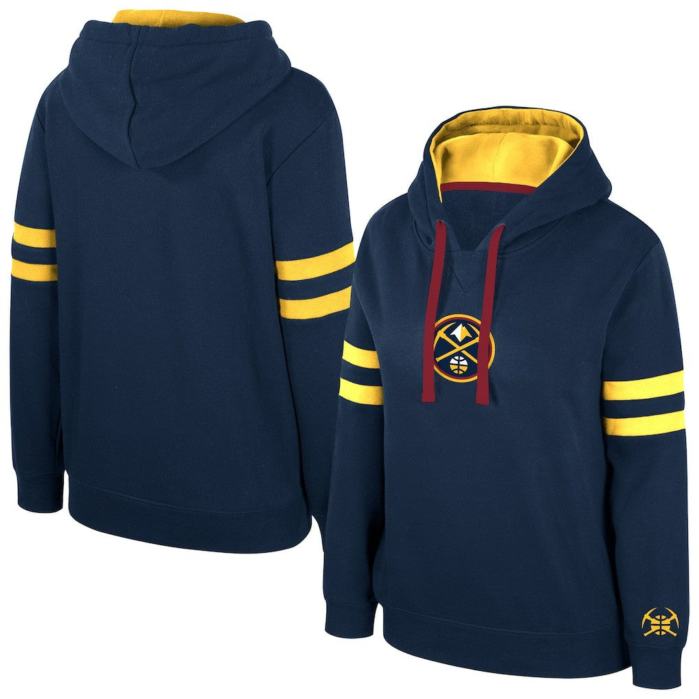 Denver Nuggets Stadium Essentials Women's Road Game Pullover Hoodie sale - Navy cheap