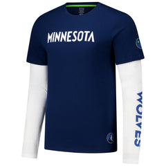 Minnesota Timberwolves Stadium Essentials Unisex Spectator Twofer Long Sleeve T-Shirt - Navy on sale