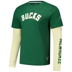Milwaukee Bucks Stadium Essentials Unisex Spectator Twofer Long Sleeve T-Shirt - Hunter Green sale